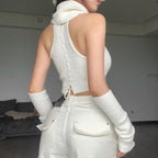 White Versatile Strap Tank Top photo 3