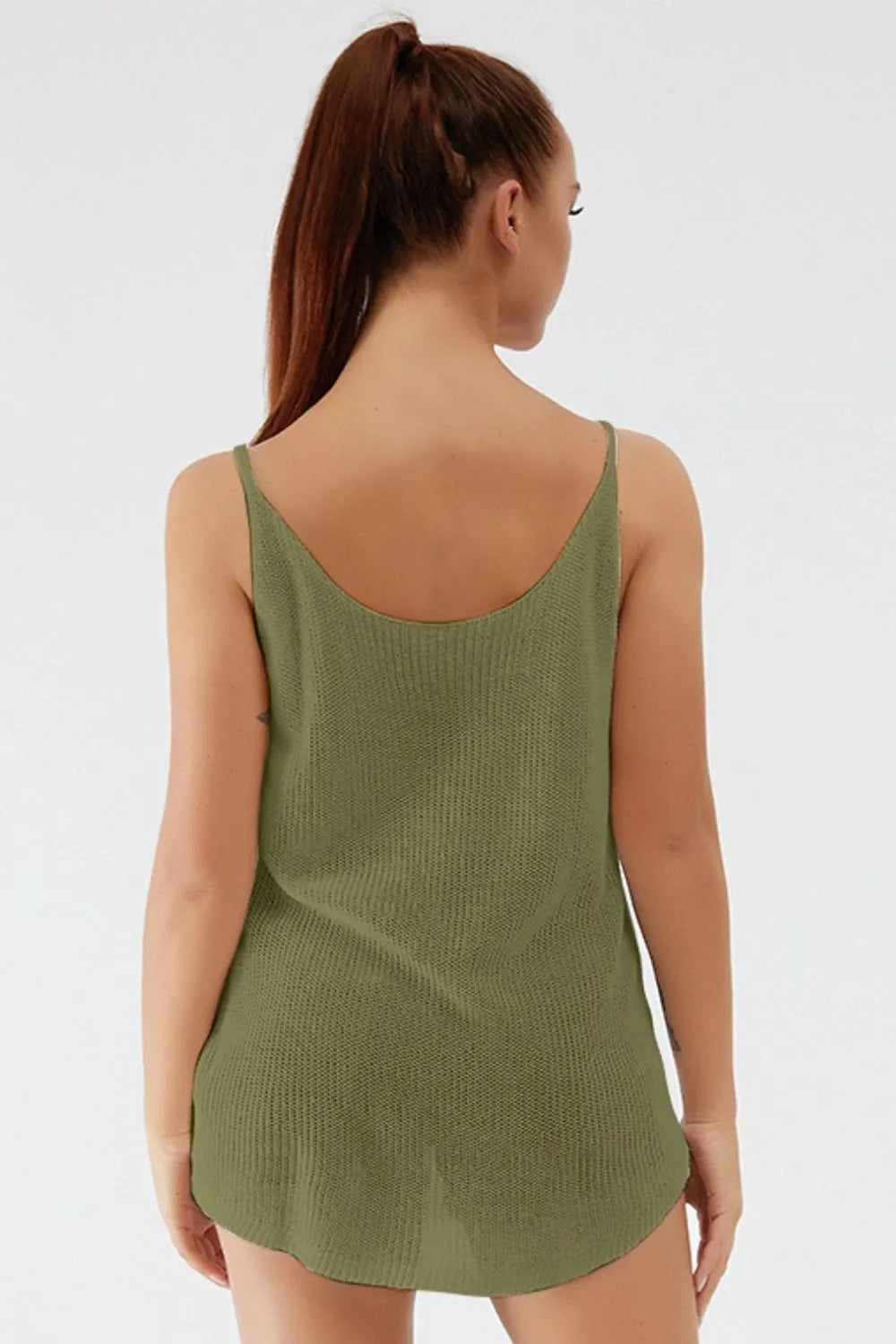 Scoop Neck Spaghetti Strap Knit Cami (9)