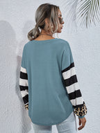 Leopard Striped Waffle-knit Top (9)