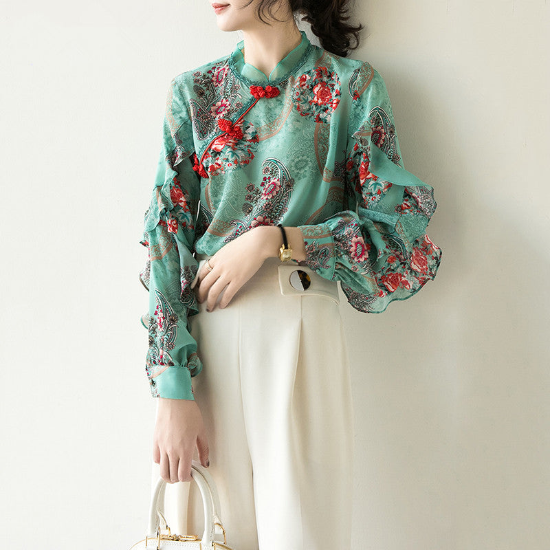Silk Print Top photo 4