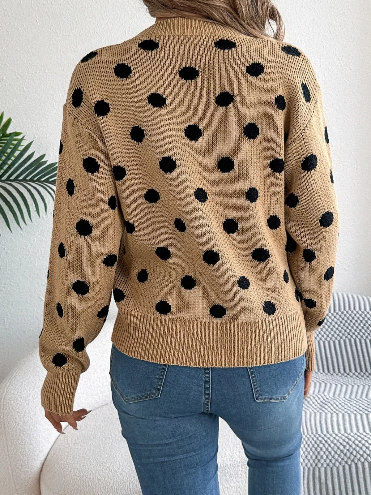 Polka Dot Round Neck Sweater (3)