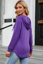 Decorative Button Drawstring Long Sleeve Hoodie (18)