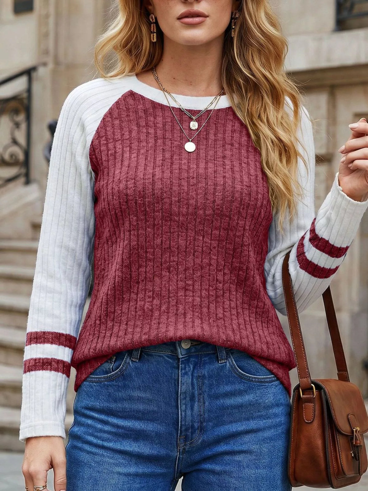 Ribbed Raglan Sleeve T-shirt (24)