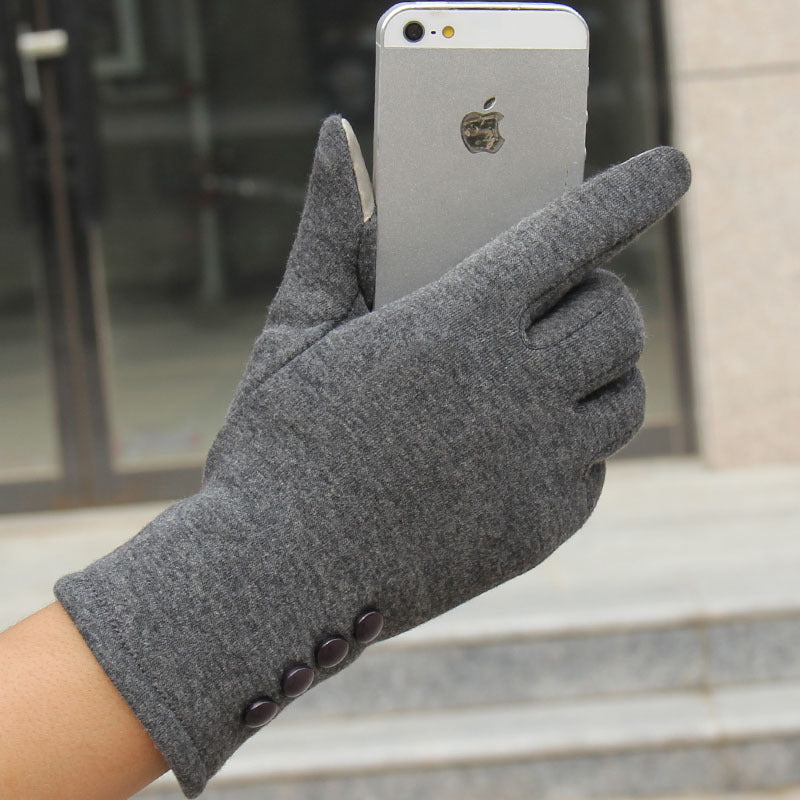 Velvet Phone Cotton Gloves photo 1