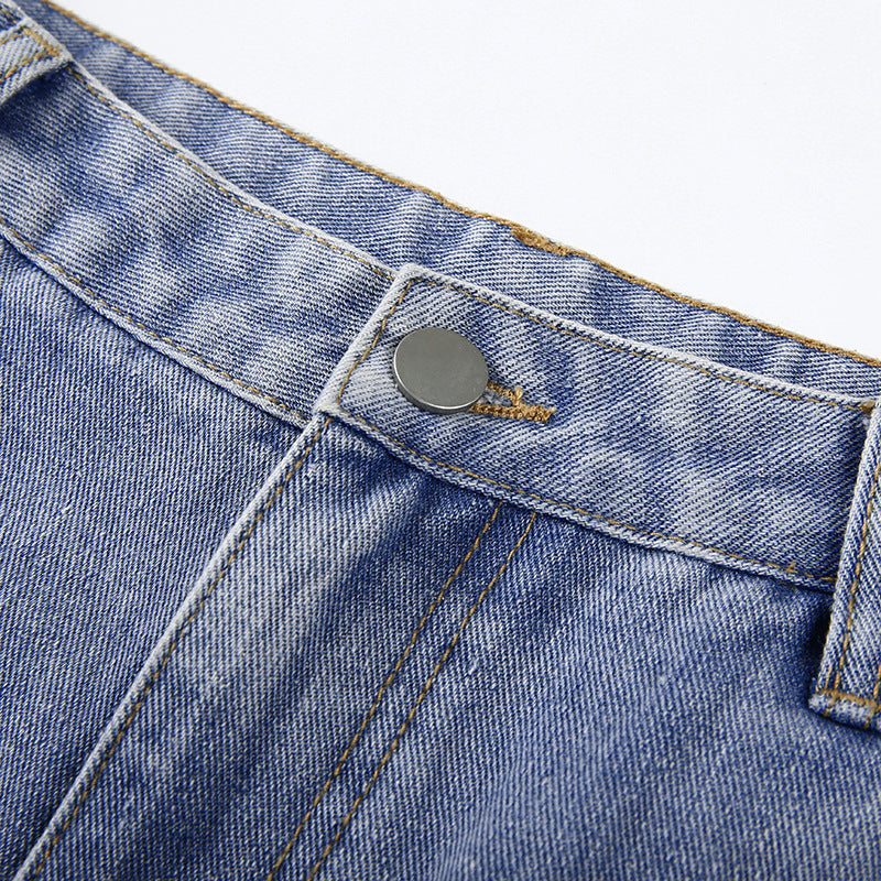 Denim Straight Leg Pants photo 7
