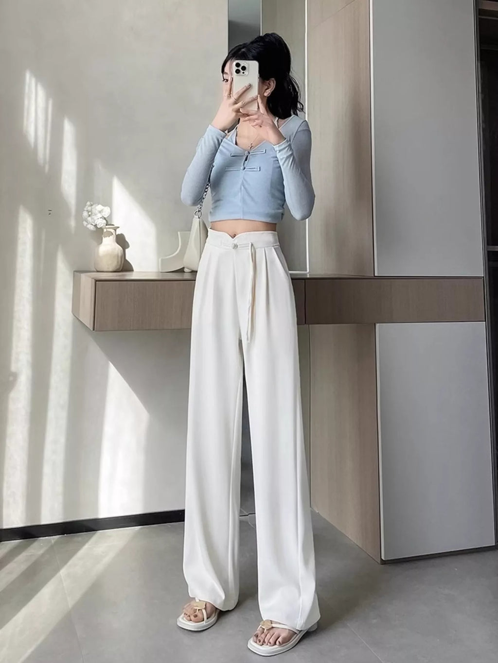 High-waisted Wide-leg Pants (4)