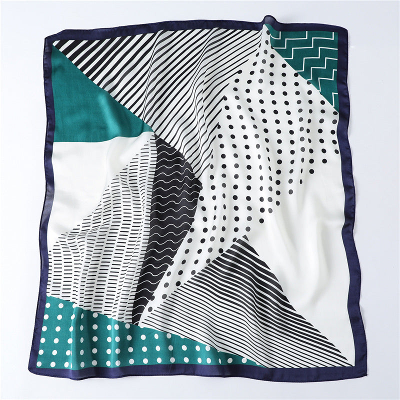 Geometric Polka Dot Scarf Professional variant CJZBLXST02074-Blue-70x70cm