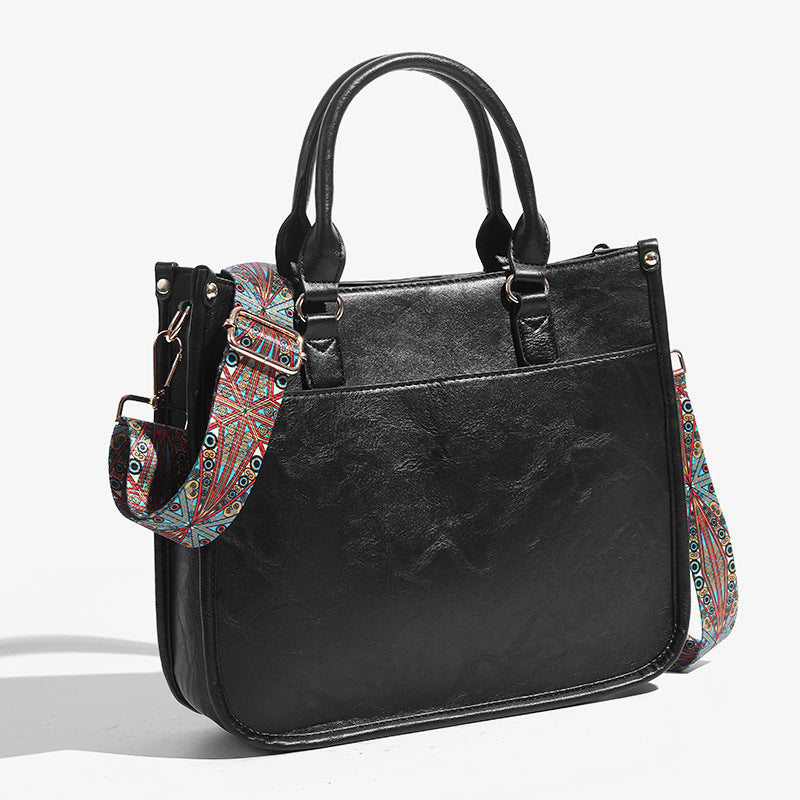 Soft Leather Large Capacity Crossbody Shoulder Tote Bag photo 1