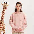 Cotton Round Neck Loose Sweater variant CJNSSYCS01473-Pink-S|CJNSSYCS01473-Pink-M