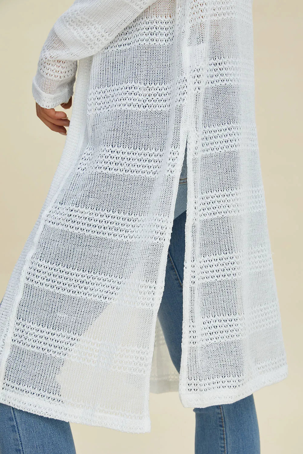 Full Size Open Front Longline Cardigan (34)