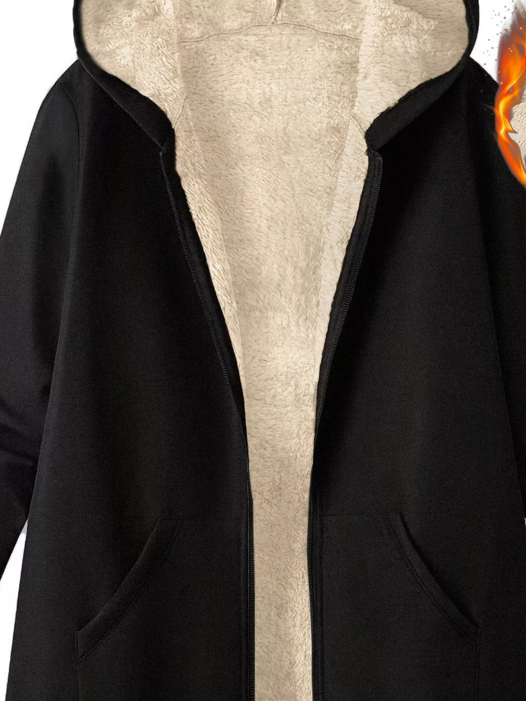 Fleece-lined Zip Up Hooded Outerwear (2)