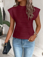 Mock Neck Cap Sleeve Top (18)