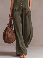 V-neck Sleeveless Wide Leg Jumpsuit (4)