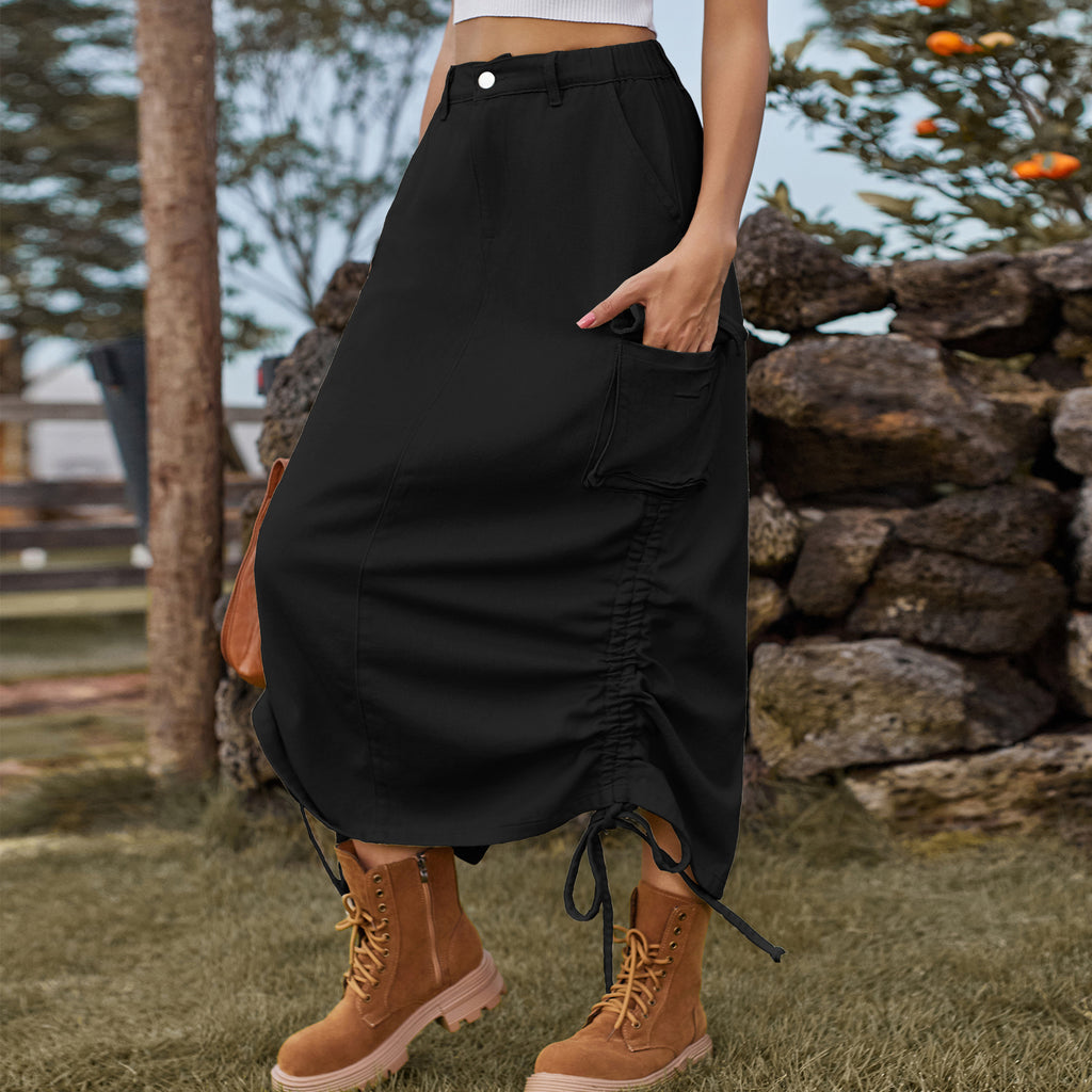 American-style Denim Casual Midi Skirt variant CJQZ184816301AZ|CJQZ184816302BY|CJQZ184816303CX|CJQZ184816304DW|CJQZ184816305EV