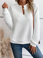 Textured Notched Raglan Sleeve Sweatshirt (8)