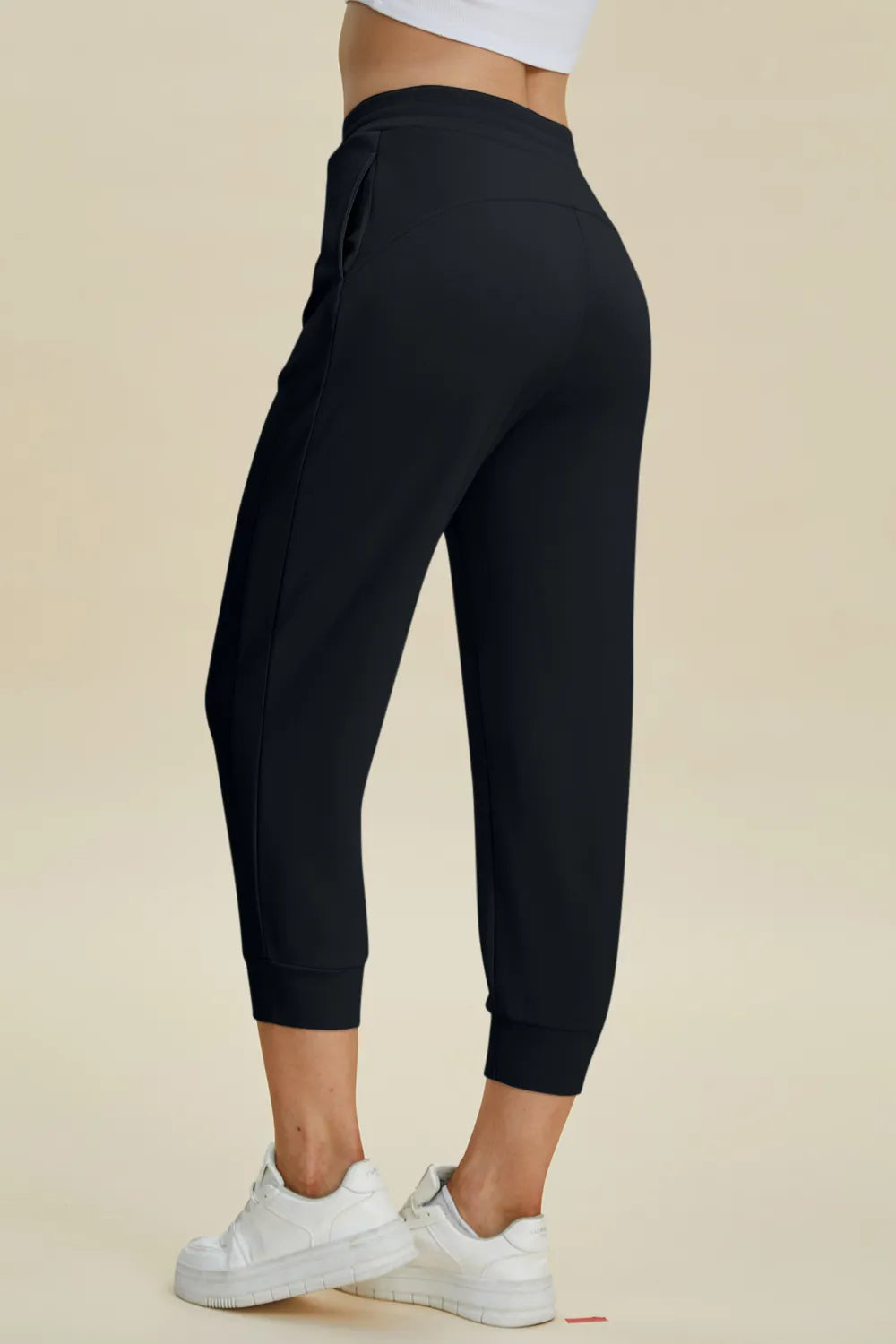 Full Size Air Scuba Drawstring High Waist Cropped Pants (12)