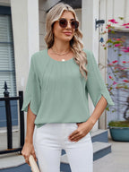 Round Neck Half Sleeve Blouse (14)