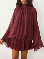 Tie Back Flare Sleeve Mini Dress (17)