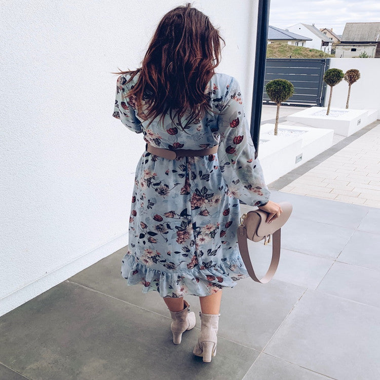 V-neck Print Dress Maxi photo 1