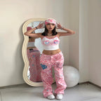 Retro Camouflage Printed Wide-leg Jeans photo 3
