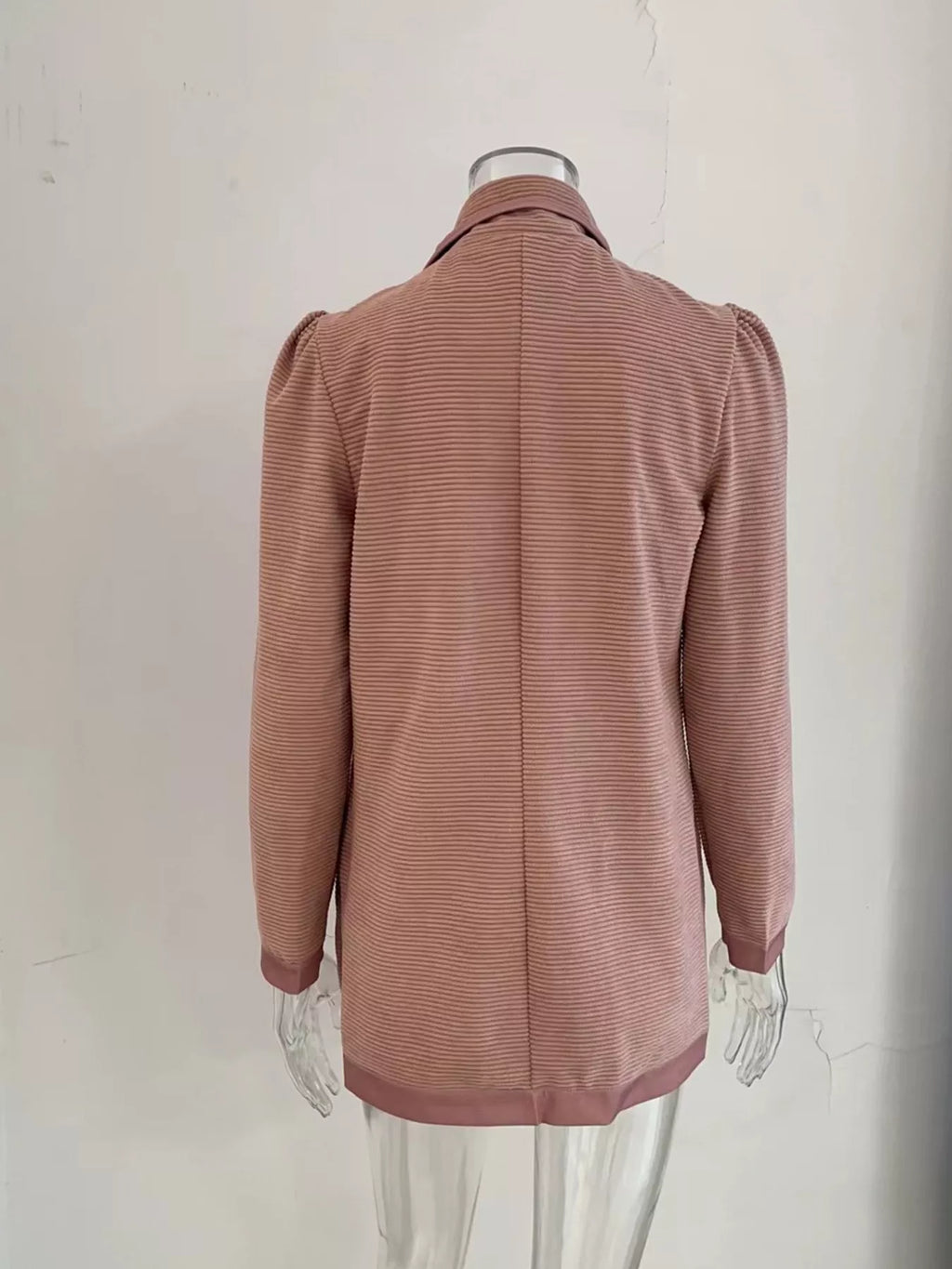 Texture Knit Double-breasted Blazer (6)