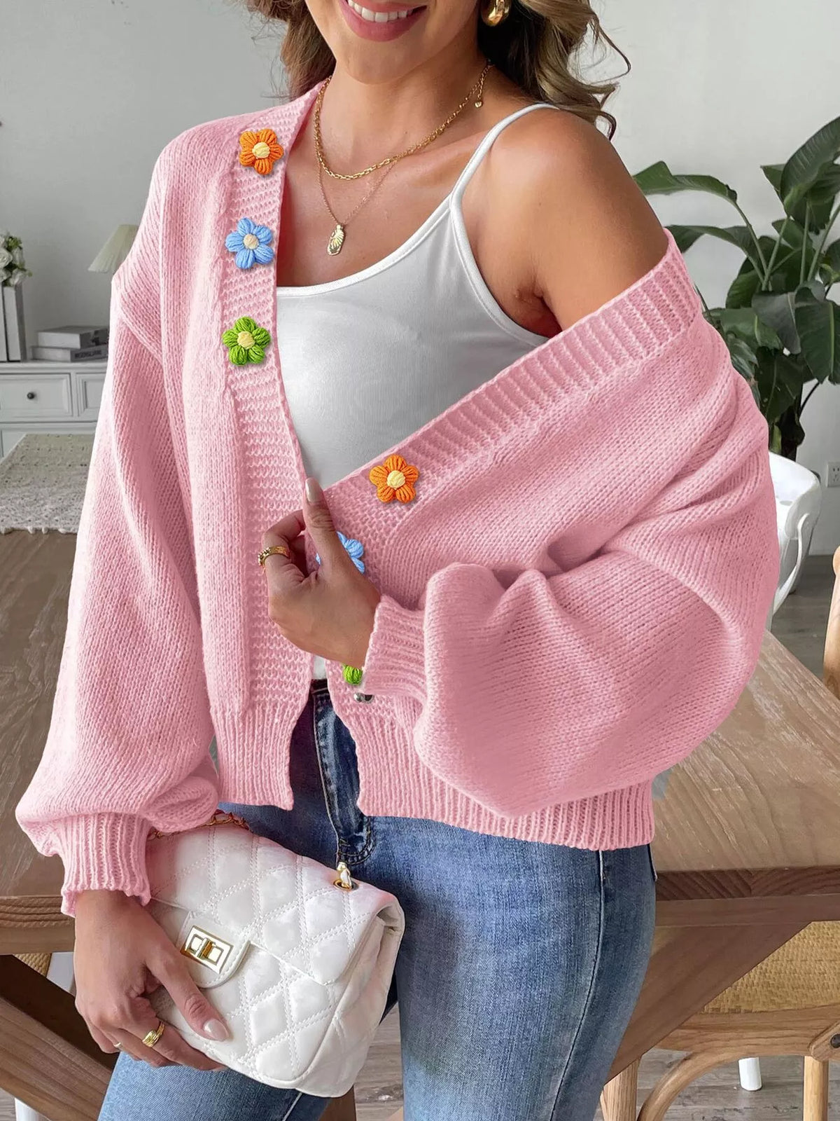 Flower Open Front Cardigan (9)