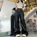 Straight Slim Pu Leather Baggy Pants photo 4