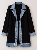 Full Size Denim Trim Ribbed Knit Cardigan Plus (4)