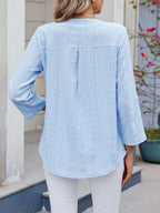Eyelet Notched Roll-tab Sleeve Top (19)