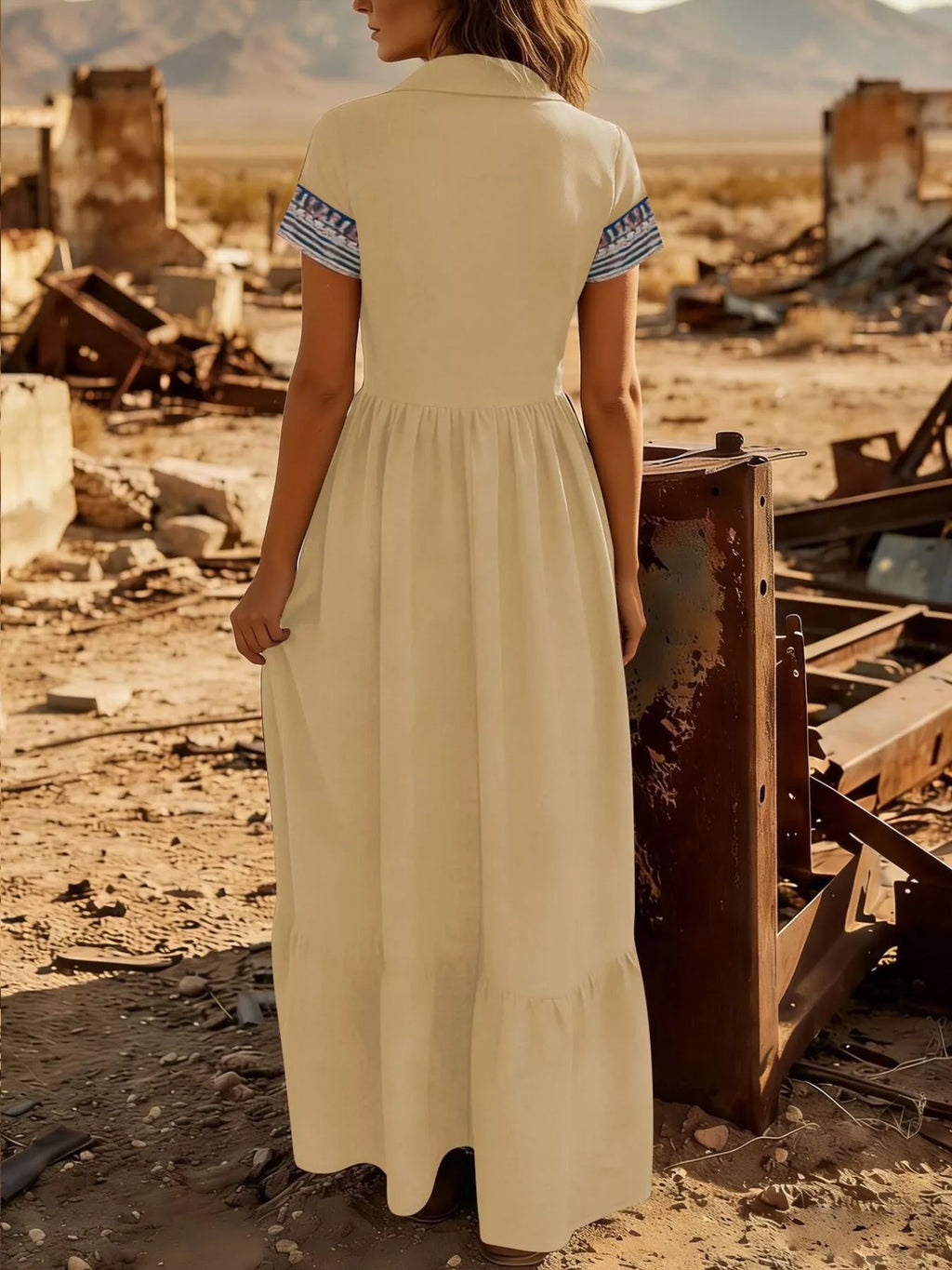 Printed Button-front Maxi Dress (10)