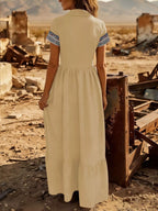Printed Button-front Maxi Dress (10)