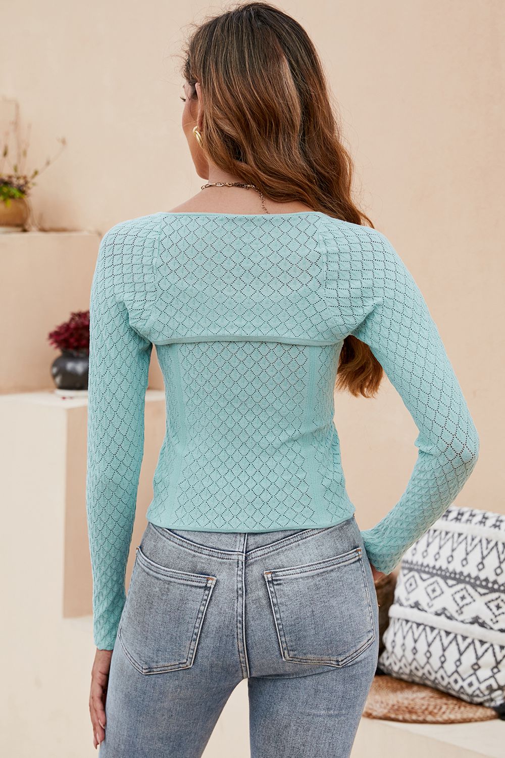 Scoop Neck Long Sleeve Knit Top (2)