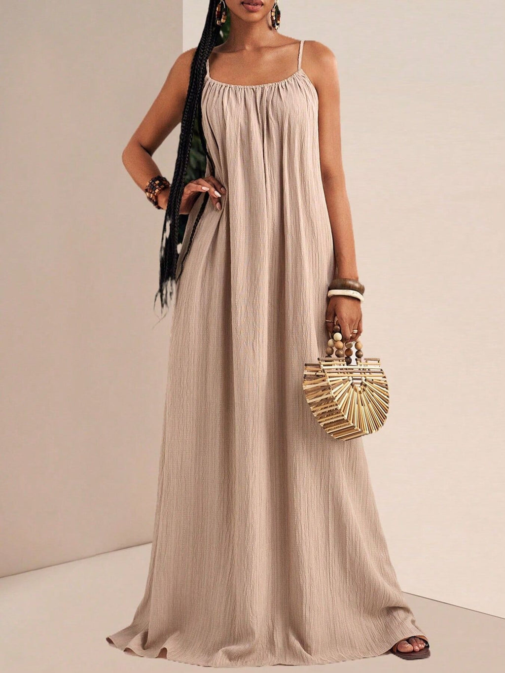Spaghetti Strap Flowy Maxi Dress (4)