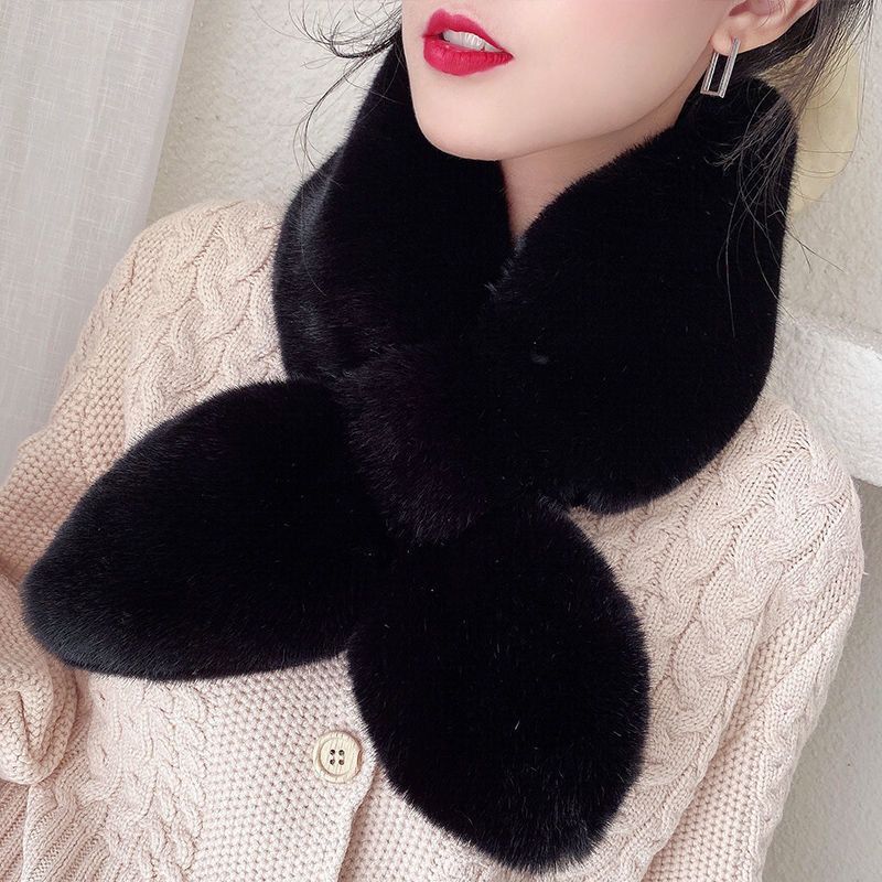 Faux Fur Faux Rabbit Fur Scarf Plush Collar variant CJWJ133322501AZ