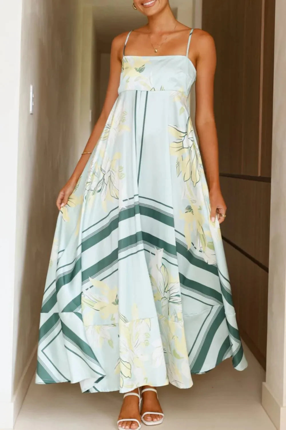 Printed Square Neck Cami Maxi Dress (13)