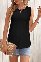 Eyelet Round Neck Tank (3)