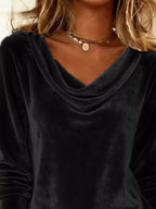 Velvet Cowl Neck Long Sleeve T-shirt (6)