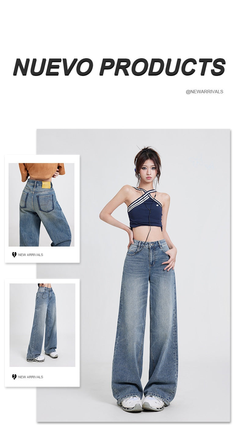 Wide Leg Jeans High Waist Baggy Straight Trousers photo 14