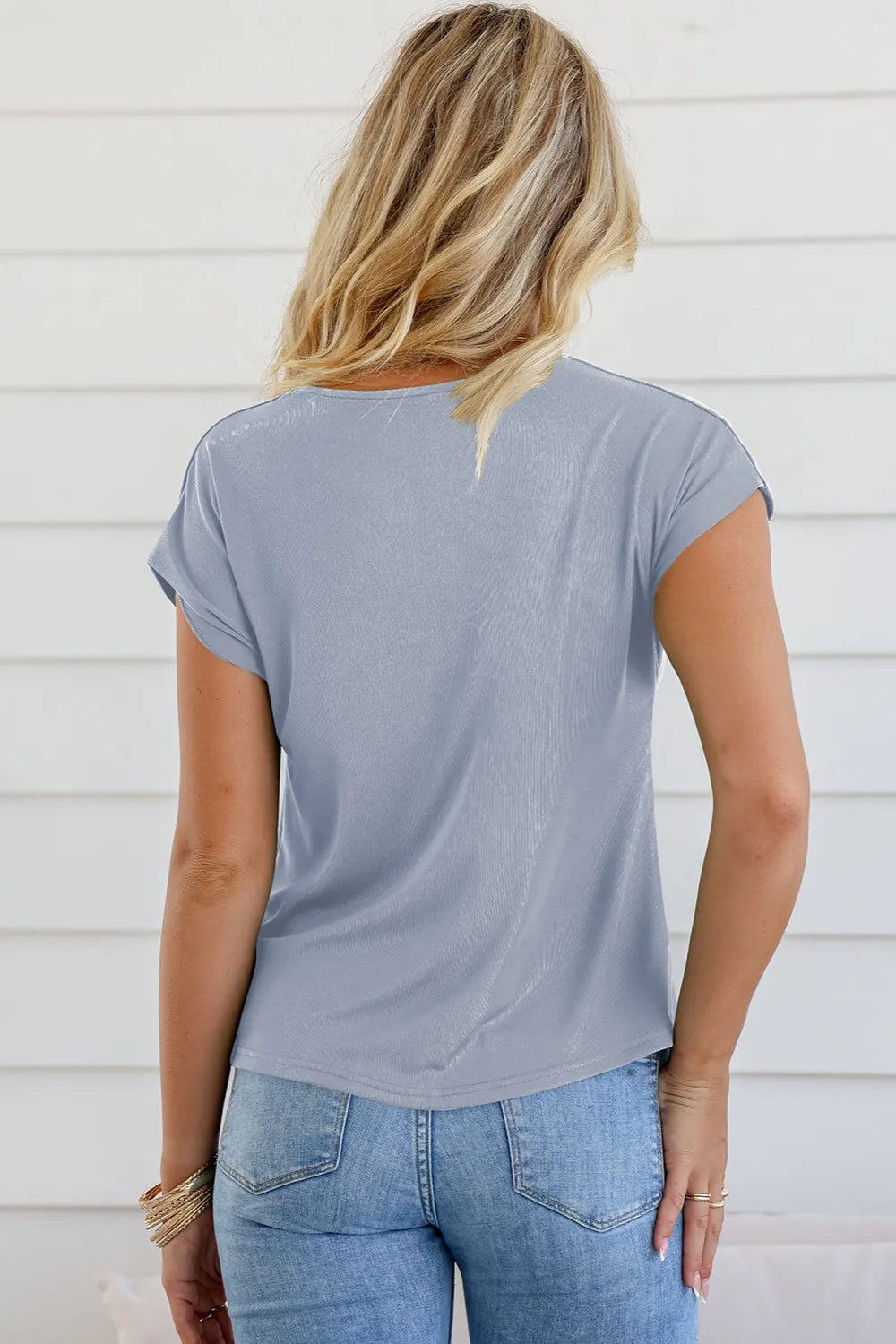 Cowl Neck Short Sleeve T-shirt (23)