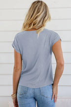Cowl Neck Short Sleeve T-shirt (23)