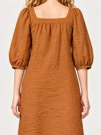 Square Neck Puff Sleeve Mini Dress (26)