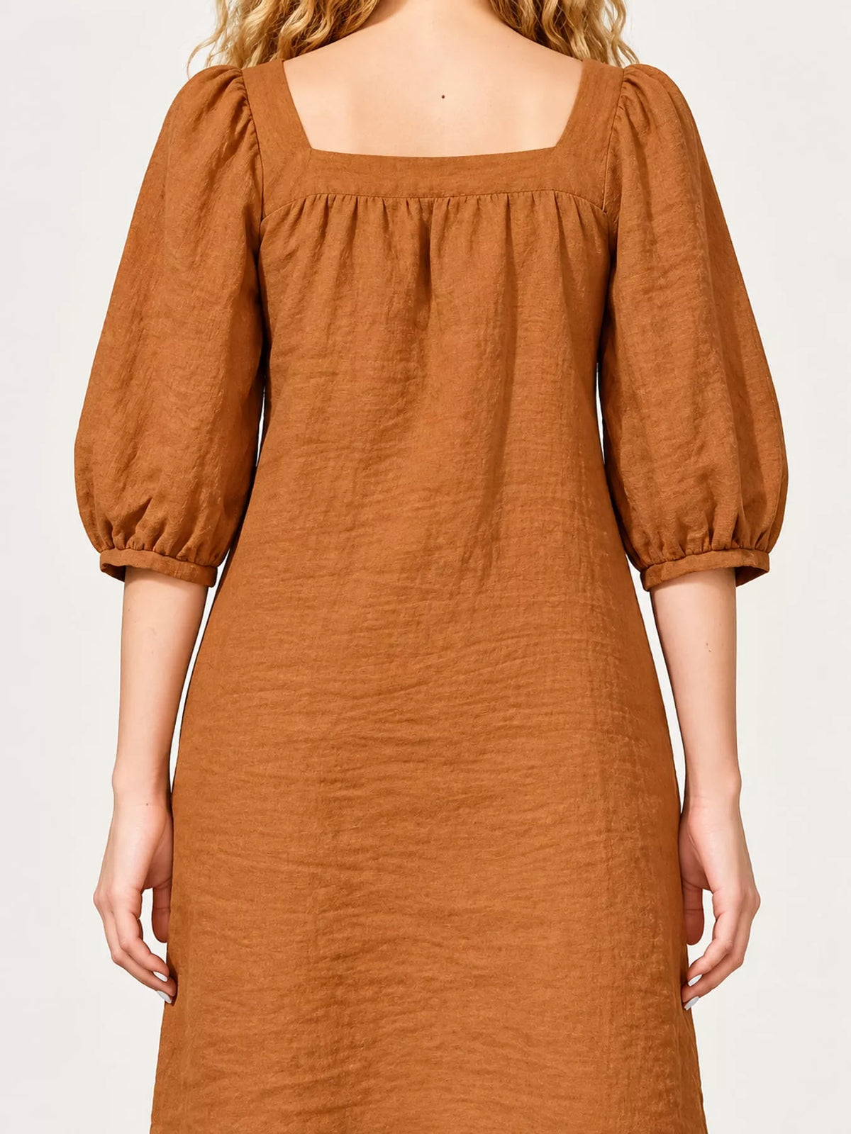Square Neck Puff Sleeve Mini Dress (26)