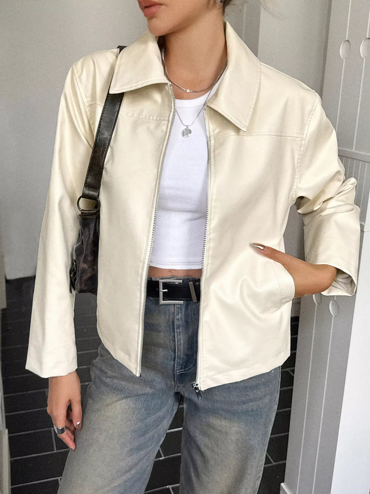 Zip Up Leather Jacket (8)