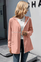 Zip Up Long Sleeve Hooded Watertight Jacket (13)