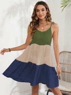 Block Spaghetti Strap Cover-up Dress (9)