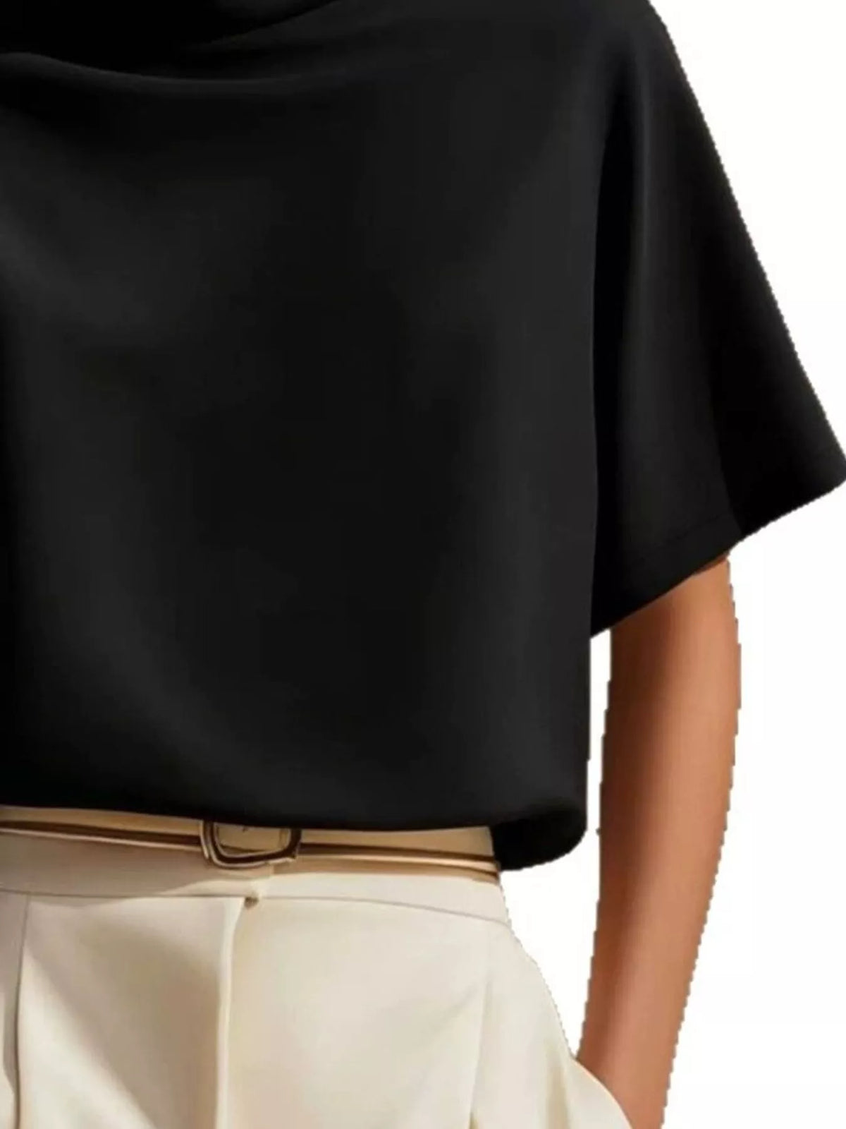 Mock Neck Short Sleeve T-shirt (15)
