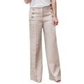 Button Wide Leg Pants variant CJNSXZKT00330-Beige-XL|CJNSXZKT00330-Beige-M|CJNSXZKT00330-Beige-XXL|CJNSXZKT00330-Beige-S|CJNSXZKT00330-Beige-3XL|CJNSXZKT00330-Beige-L