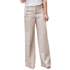 Button Wide Leg Pants variant CJNSXZKT00330-Beige-XL|CJNSXZKT00330-Beige-M|CJNSXZKT00330-Beige-XXL|CJNSXZKT00330-Beige-S|CJNSXZKT00330-Beige-3XL|CJNSXZKT00330-Beige-L