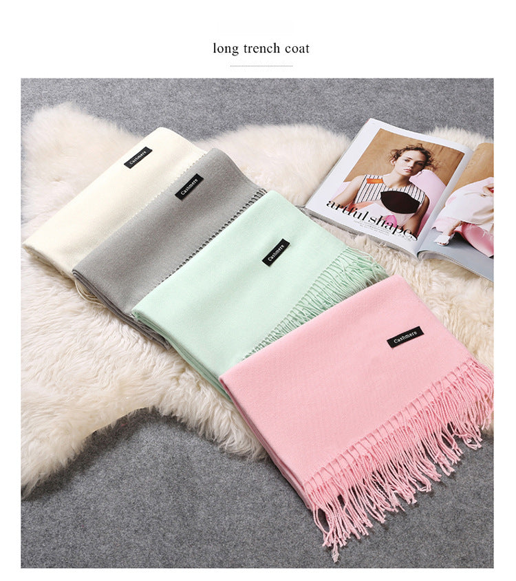 Cashmere Scarf Solid Color photo 8