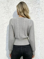 Cable Knit Zipper Detail Sweater (2)